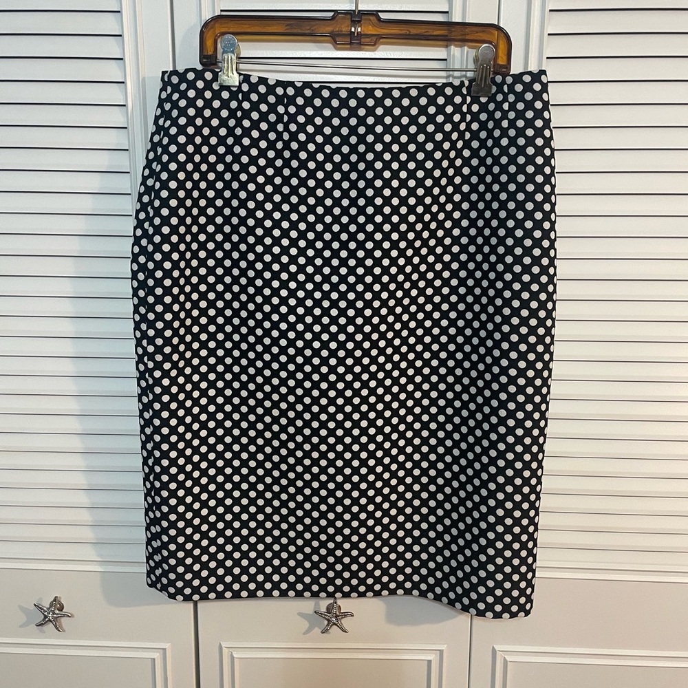 Kasper Black and White Pencil Skirt Knee-Length Work